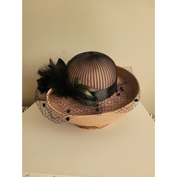 Vintage David M Tan Wool Hat Costume Cosplay Preppy main image 8